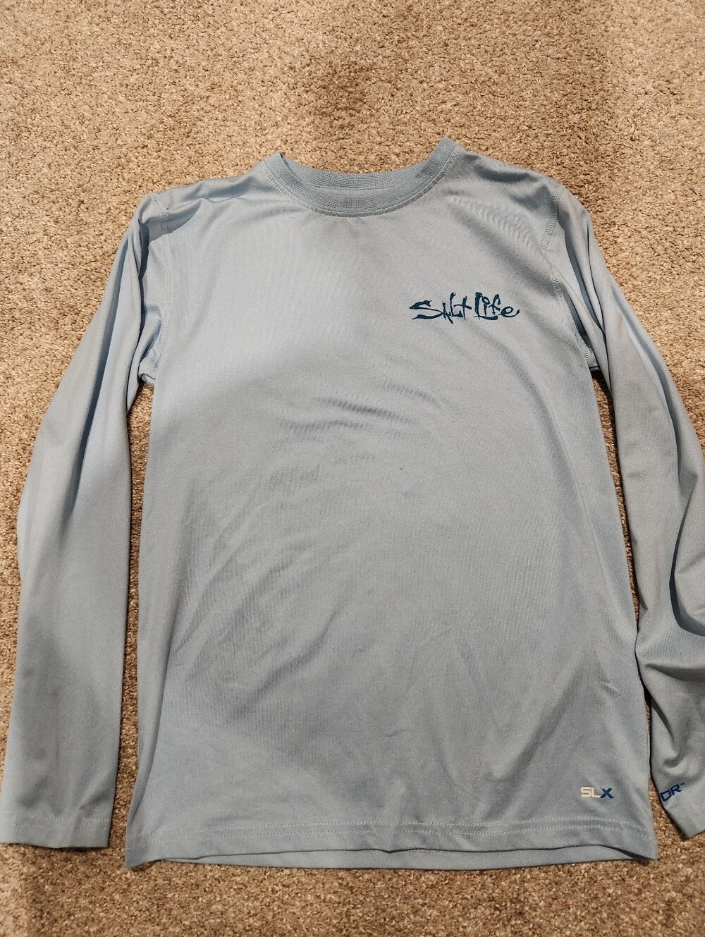Youth Salt Life Light Blue Long Sleeve Performance Tee